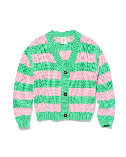 cardigan enfant en maille rayé vert