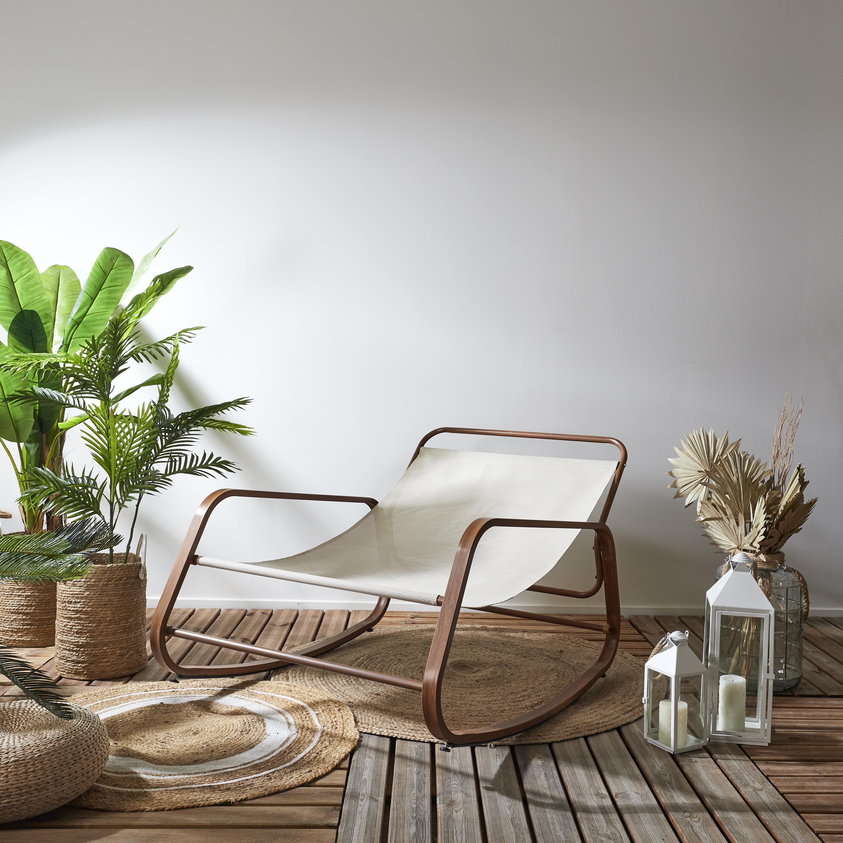 FAUTEUIL BASCULE MIAMI IMITATION BOIS 92X69X130CM
