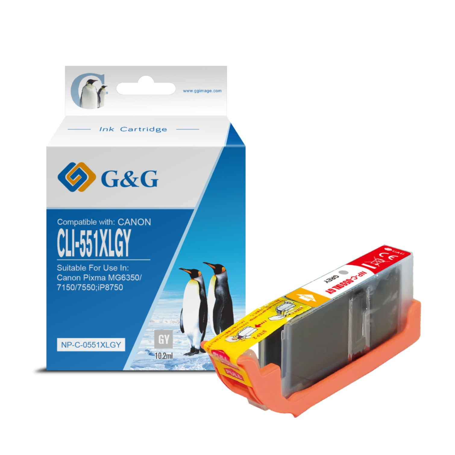 Ersetzt Canon CLI-551XL GY Druckerpatrone Printer Tintenpatrone (275 Seiten / 11ml) - Grau
