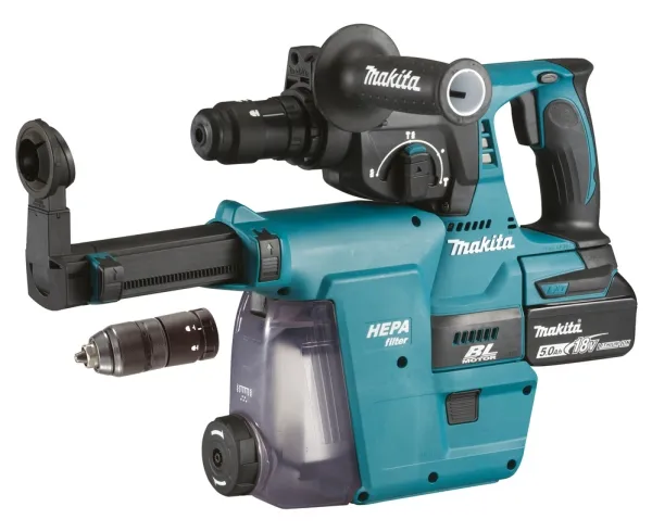 Makita DHR243RTJW - Kombinationshammer - ledningfri - 3 tilstande - SDS-plus - 2 Joule - 2 batterier, inkluderet oplader - 18 V