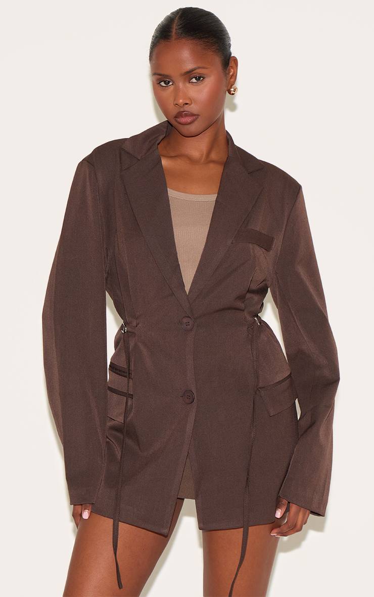 Moka Blazer Avec Détail Ceinture