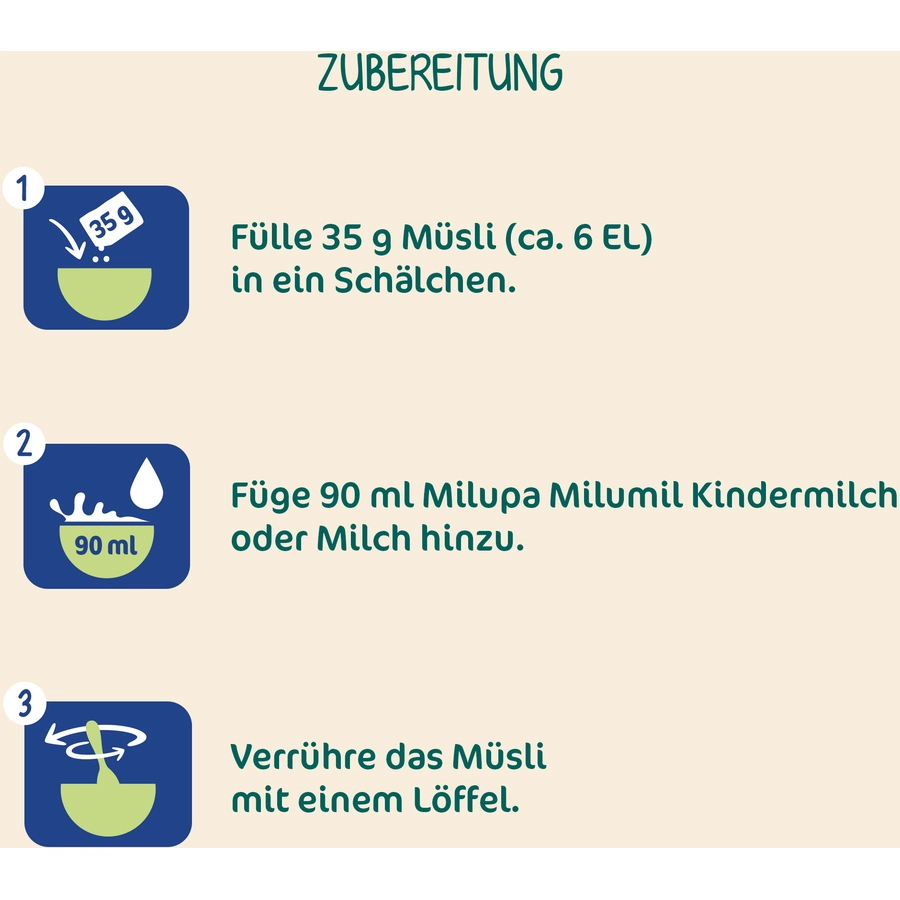 Milupa Kindermüsli Bircher 4 x 400 g ab dem 1. Jahr