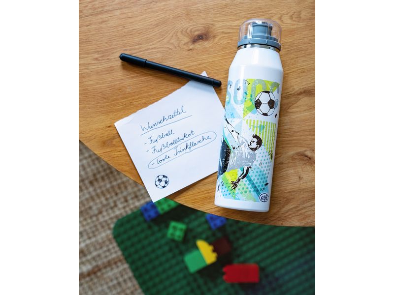 Alfi Thermosflasche Kids Goal 500 ml, Weiss Isolierflasche
