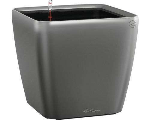 Lechuza Quadro plantenbak 21 x 21 x H 20 cm antraciet incl. zelfbewateringssysteem, plantenbak, substraat en waterniveau-indicator