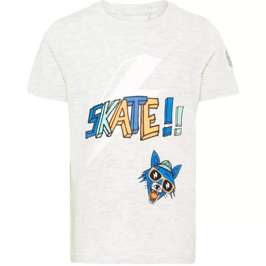 name it Boys T-Shirt Huffano Light Grey Melange