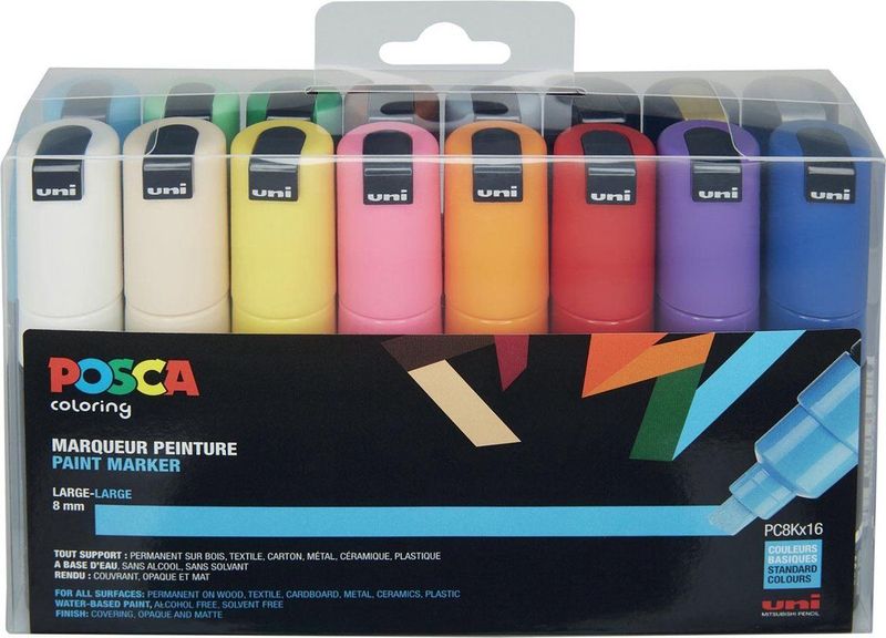 Posca PC-8K Marker set – 16 kleuren