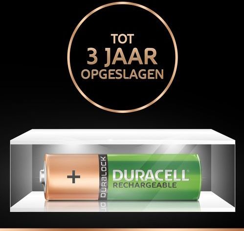 Duracell - Oplaadbare AA Batterijen - 1300 mAh NiMH - 4 Stuks