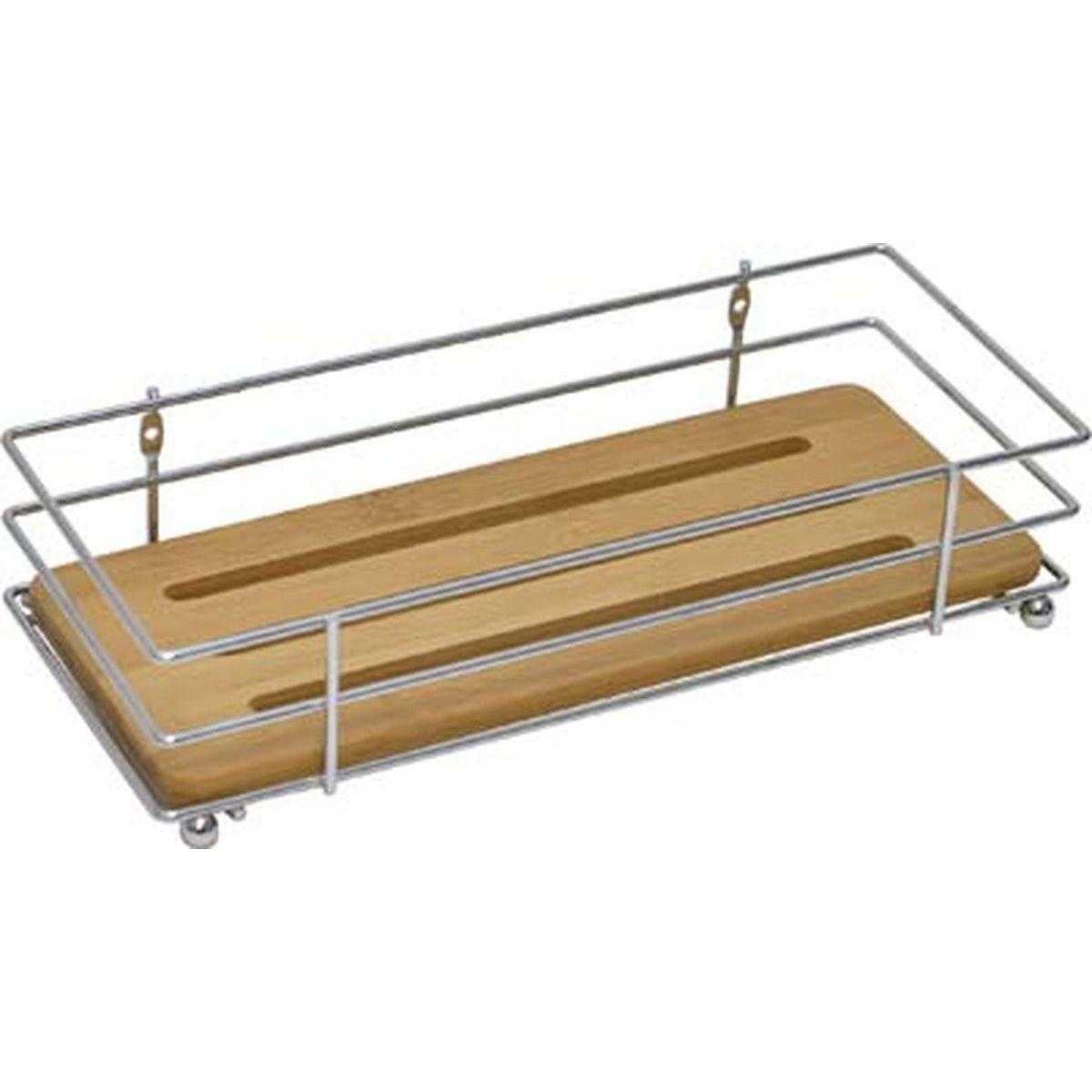 PANIER RECTANGULAIRE STRUCTURE METAL  PLATEAU BAMBOU  CHRO