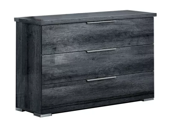 Chambre complète 160x200 Gris foncé brillant - ALEX