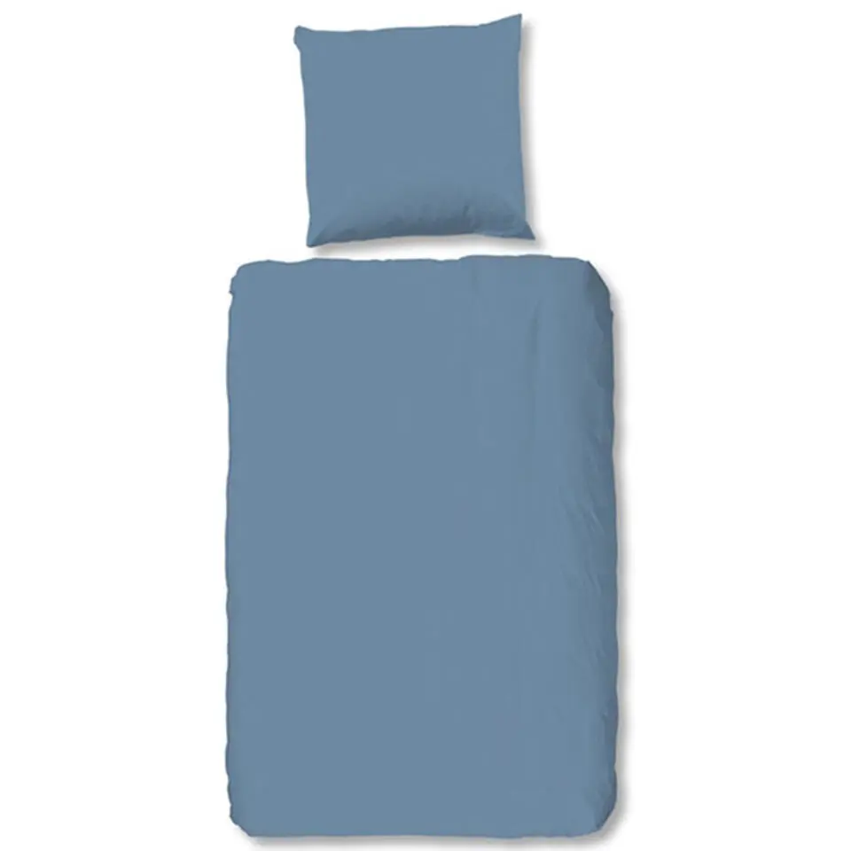 Zavelo Flanellette Effen Dekbedovertrek Blauw-2-persoons (200 x 200/220 cm)