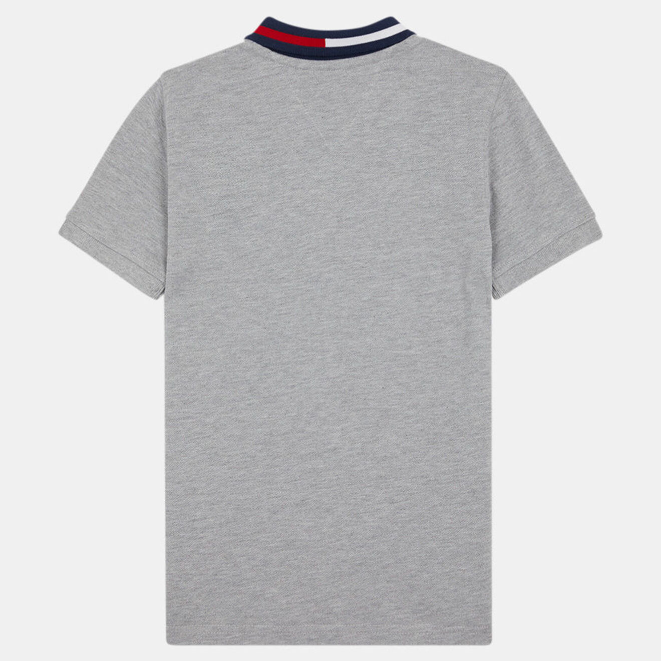 Tommy Hilfiger Polo en Coton biologique à col tricolore gris