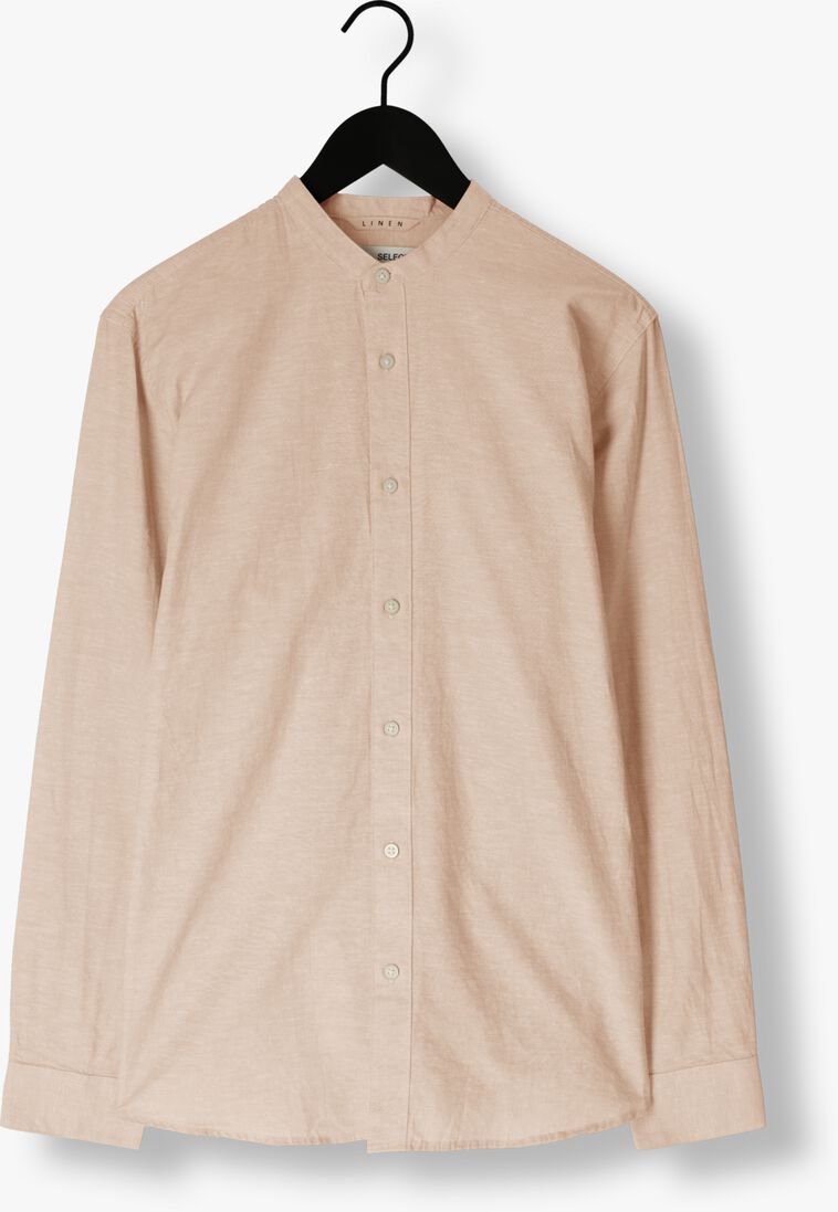 SELECTED HOMME beige selected homme casual overhemd slhslimnew-linen shirt ls band w
