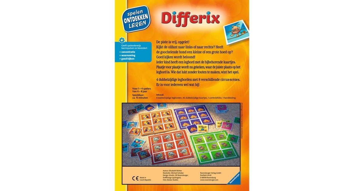 RavensburgerDifferix Leerspel  (Nederlands, 1 - 4 spelers, 15 minuten, Vanaf 4 jaar)