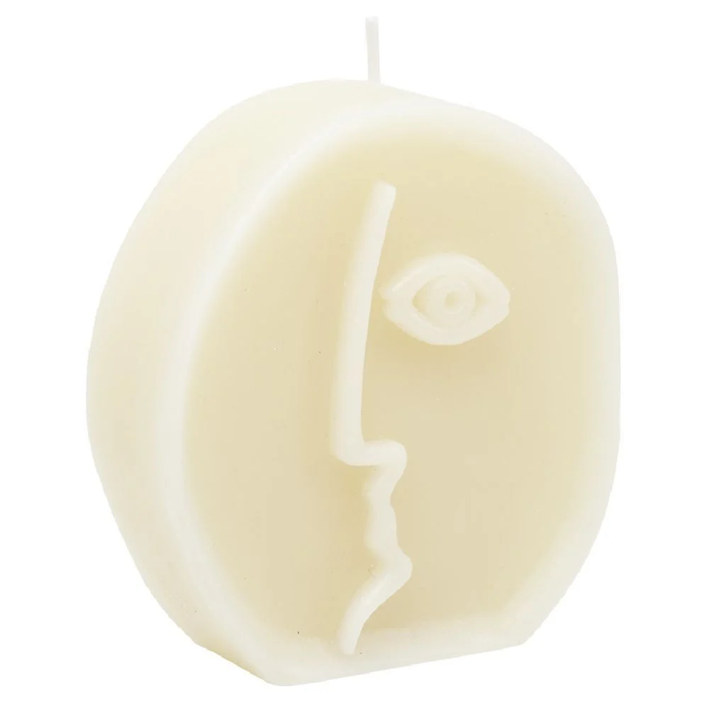 Bougie colorée design visage abstrait H10cm