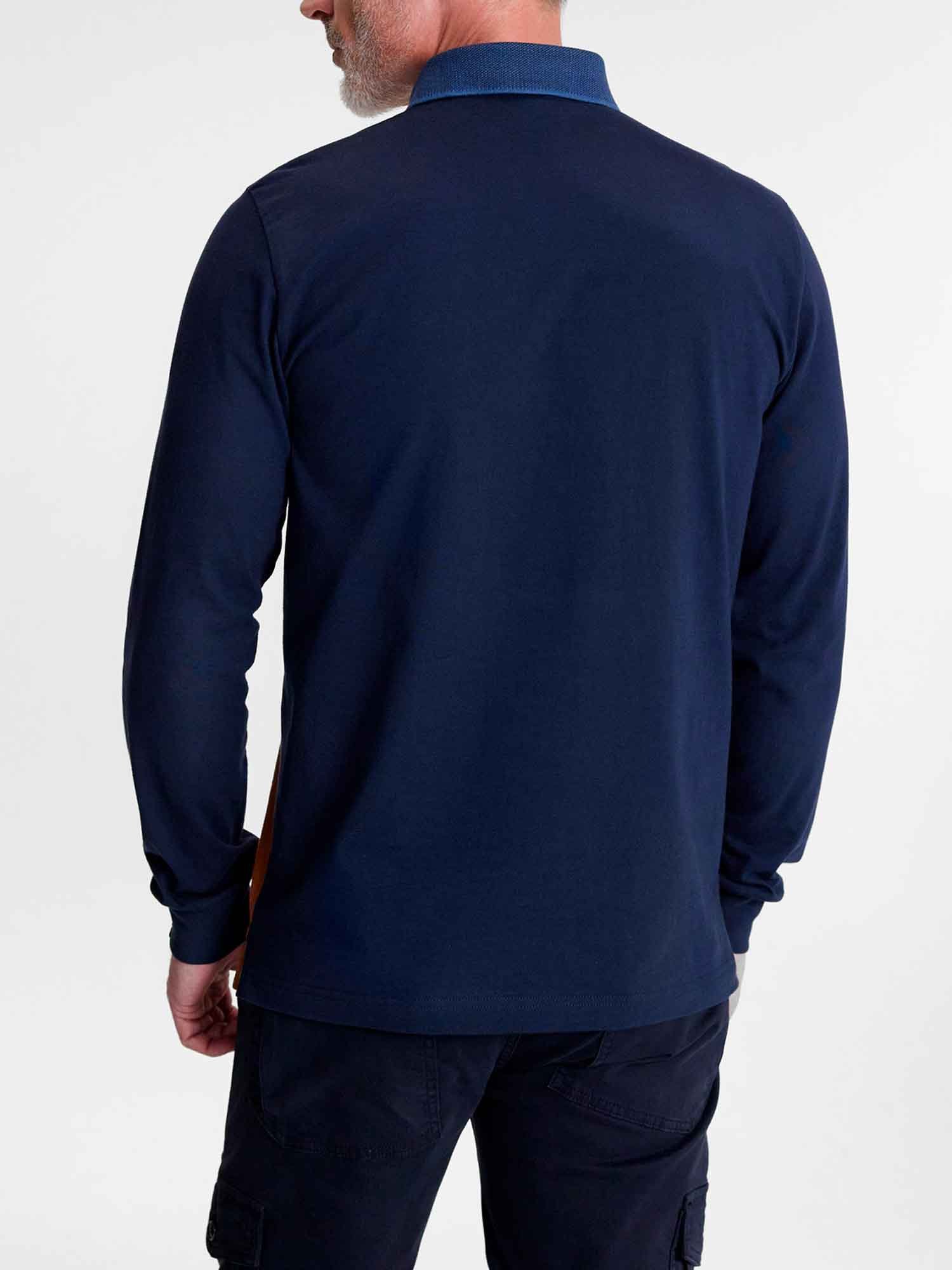 Polo Homme A Rayures Coton Biologique Marine et Marron