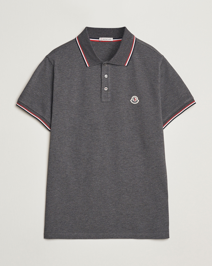 Moncler Contrast Rib Polo Dark Grey