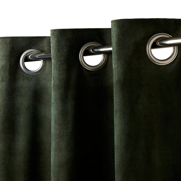 Rideau uni Zircon l.140 x H.260 cm GoodHome kaki