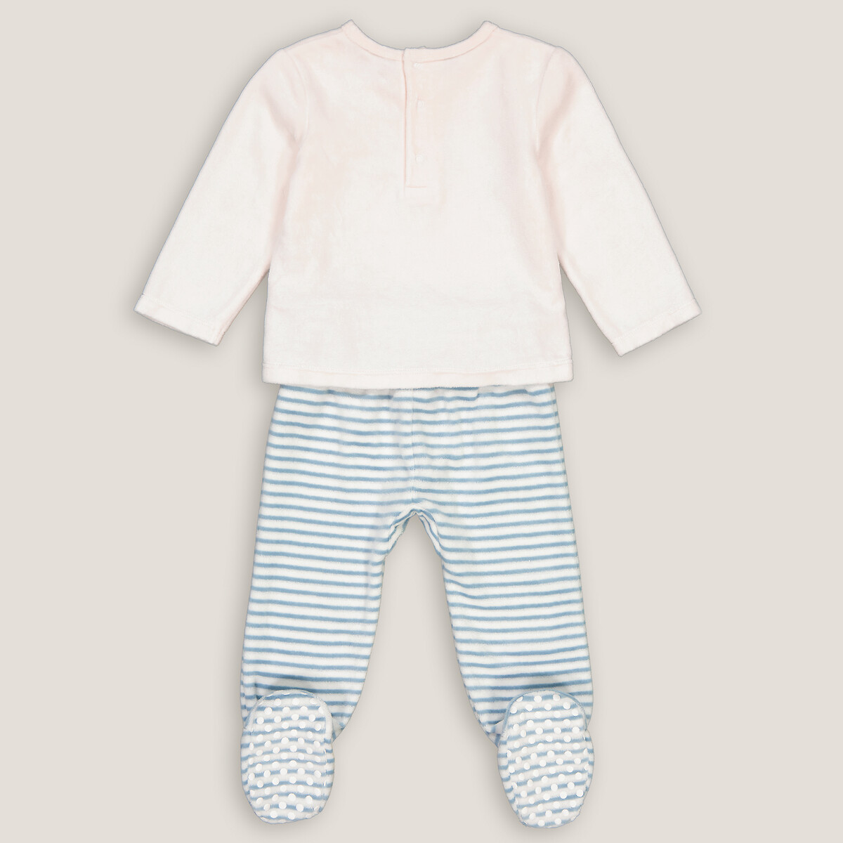 COLEÇÃO LA REDOUTE<br>Pijama de veludo de duas peças com pés