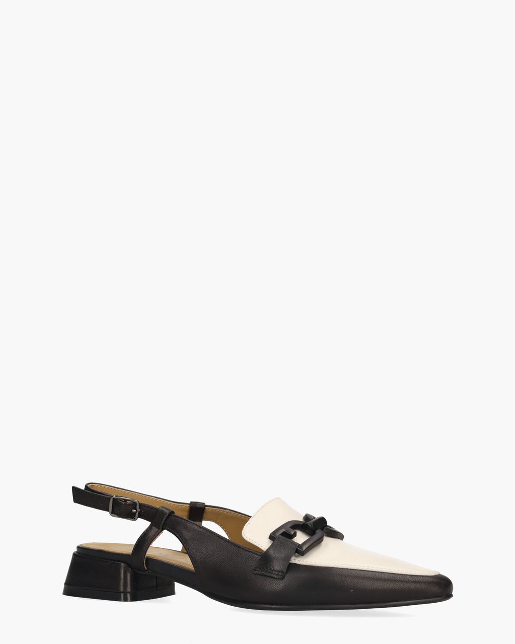 Di Lauro Wilicha Zwart/Off-White Dames Slingbackloafers