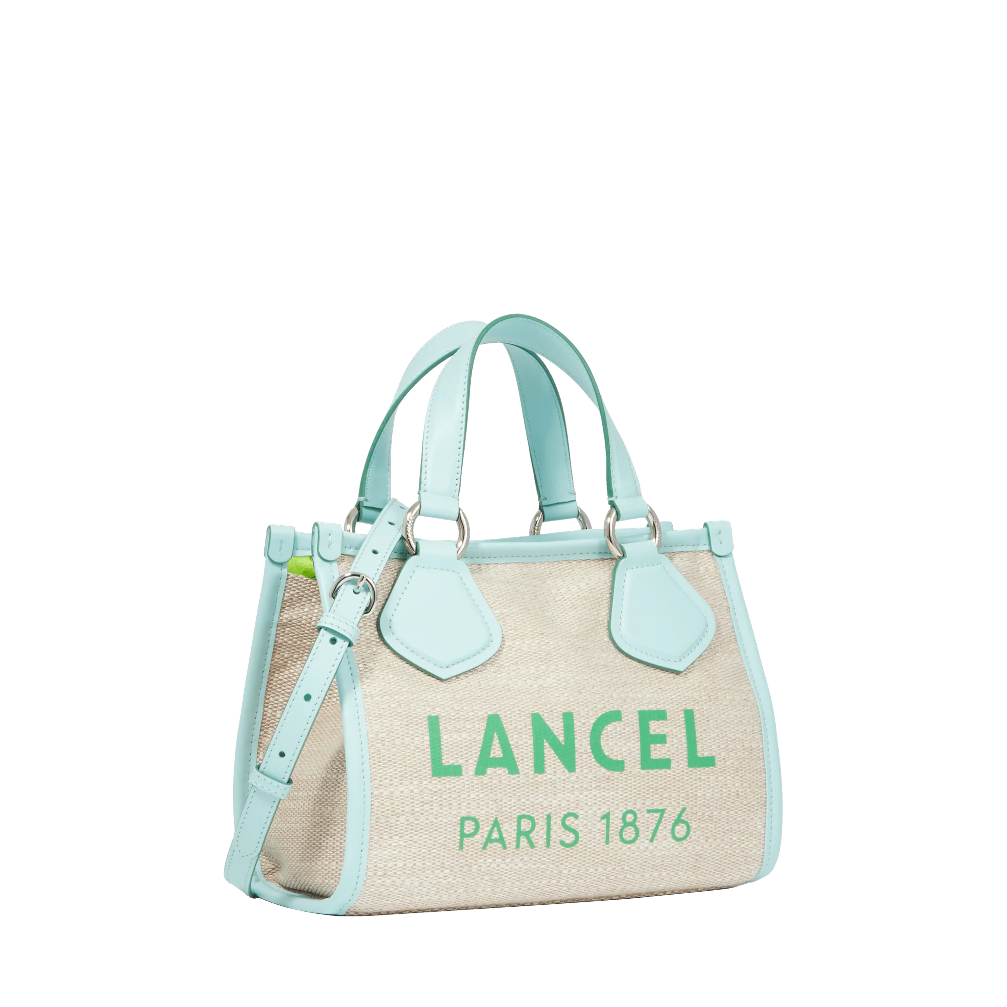 S zipped tote Summer Tote-Naturel/Menthe