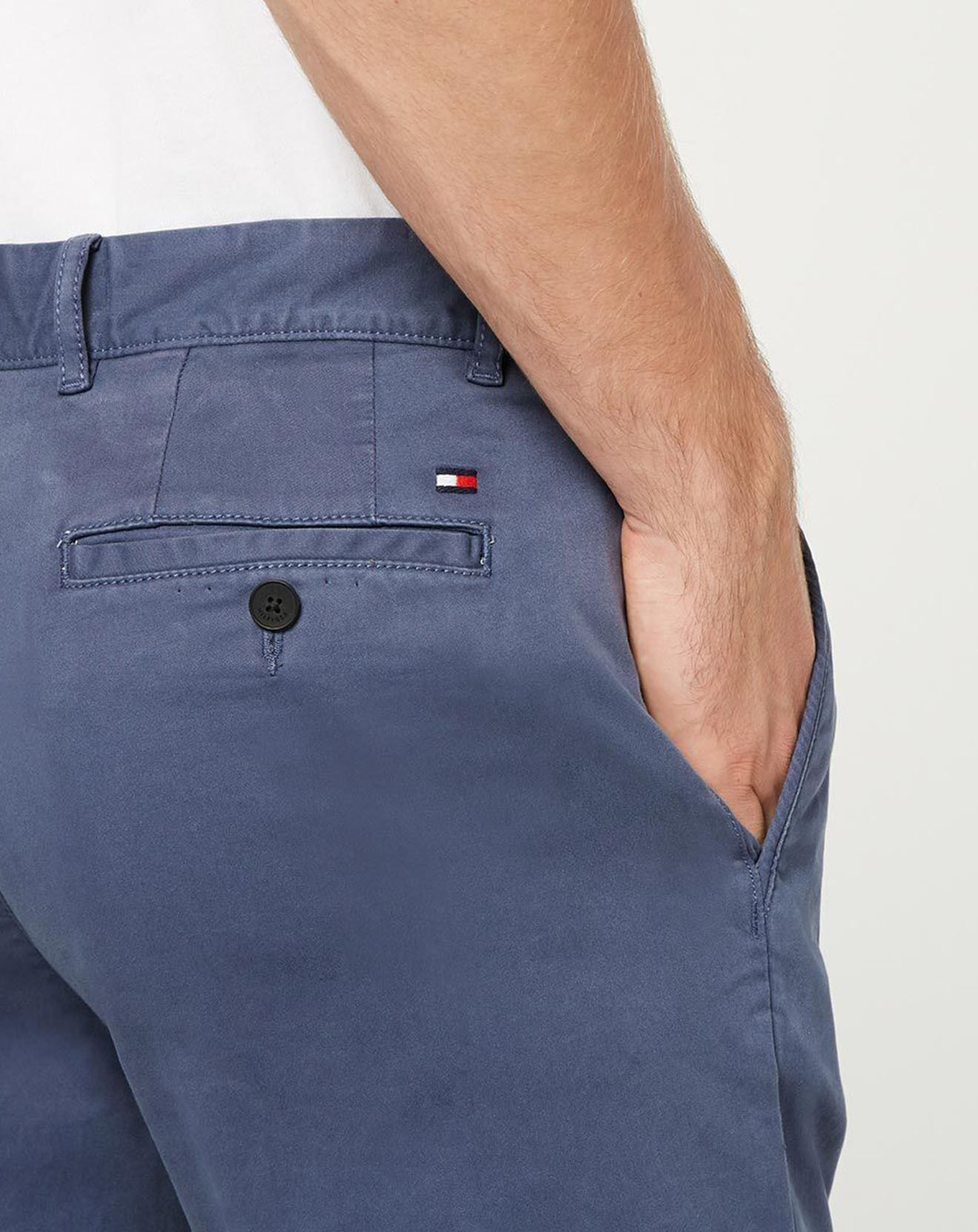 Tommy Hilfiger Pantalon chino ajusté Denton Flex Satin bleu