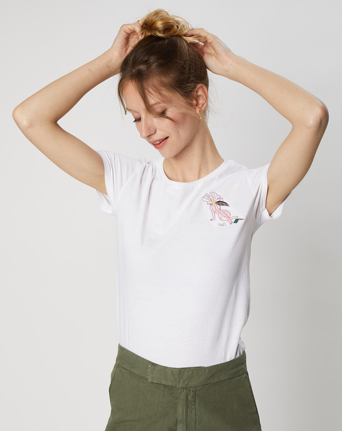 Mellow Yellow T-Shirt Fleur blanc