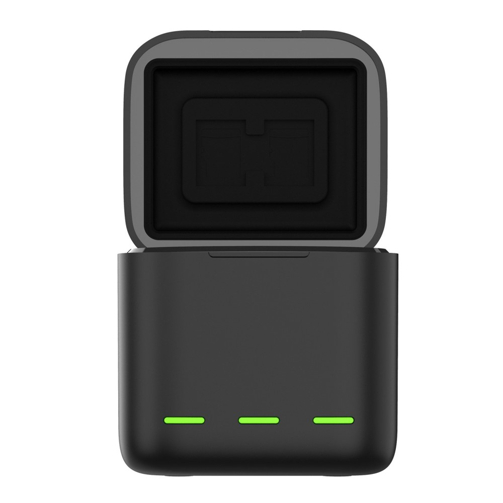 GoPro Hero 9 3-fach USB Akku Box Ladegerät   Micro SD Kartenfach - Schwarz