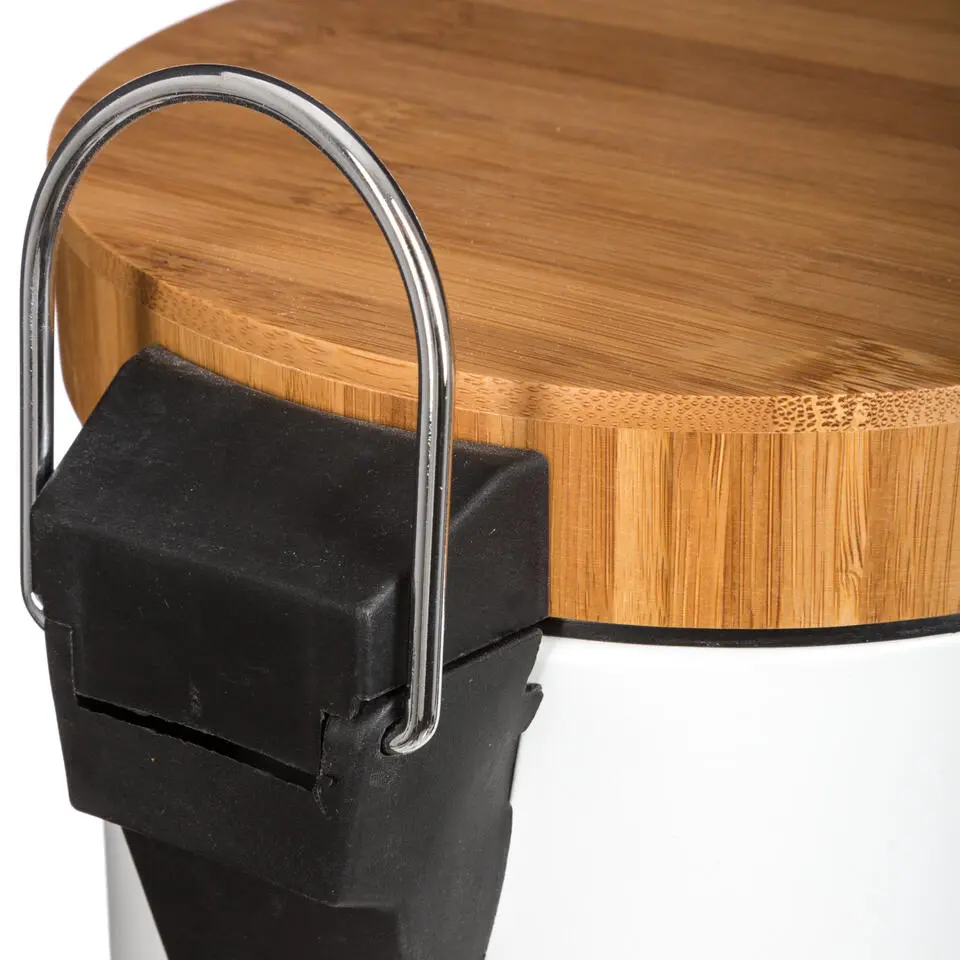 5Five Pedaalemmer - wit - metaal - 3 L - 25 cm - prullenbak