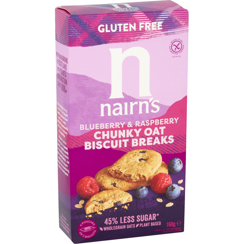 Nairn's Brosse biscuits met framboos & bosbessen