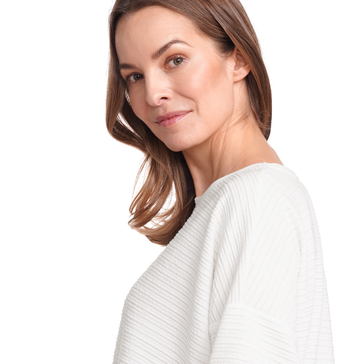 Gina Benotti Damen Shirt mit 3/4-Ärmeln weiss
