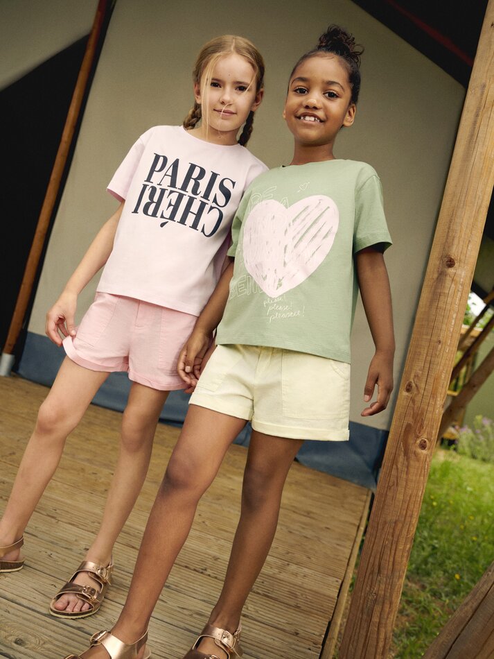 Pacote com 2 camisetas estampadas - Rosa Vigore