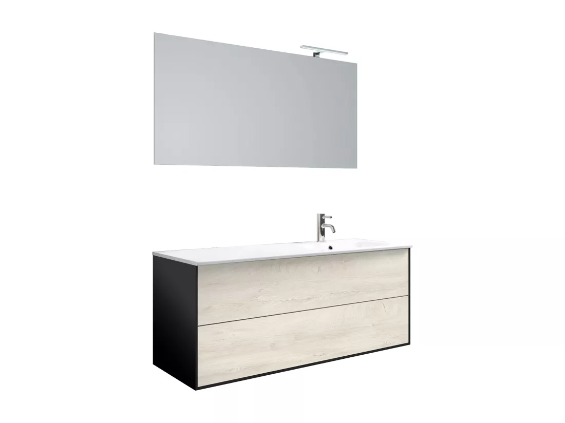 Ensemble de salle de bain vasque DX 4 pièces IGEA chêne alaska