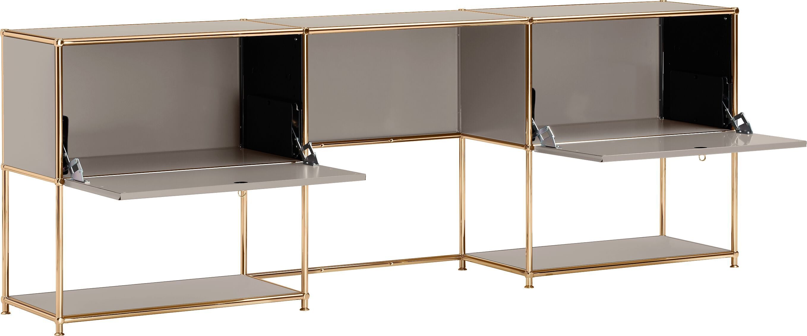 FLEXCUBE Schreibtisch - Taupe / B: 228.0 cm x T: 40.0 cm x H: 80.0 cm