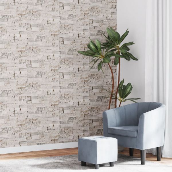 vidaXL Papel de Parede 3D com Aspeto de Pedra Cor Creme - 2731805669