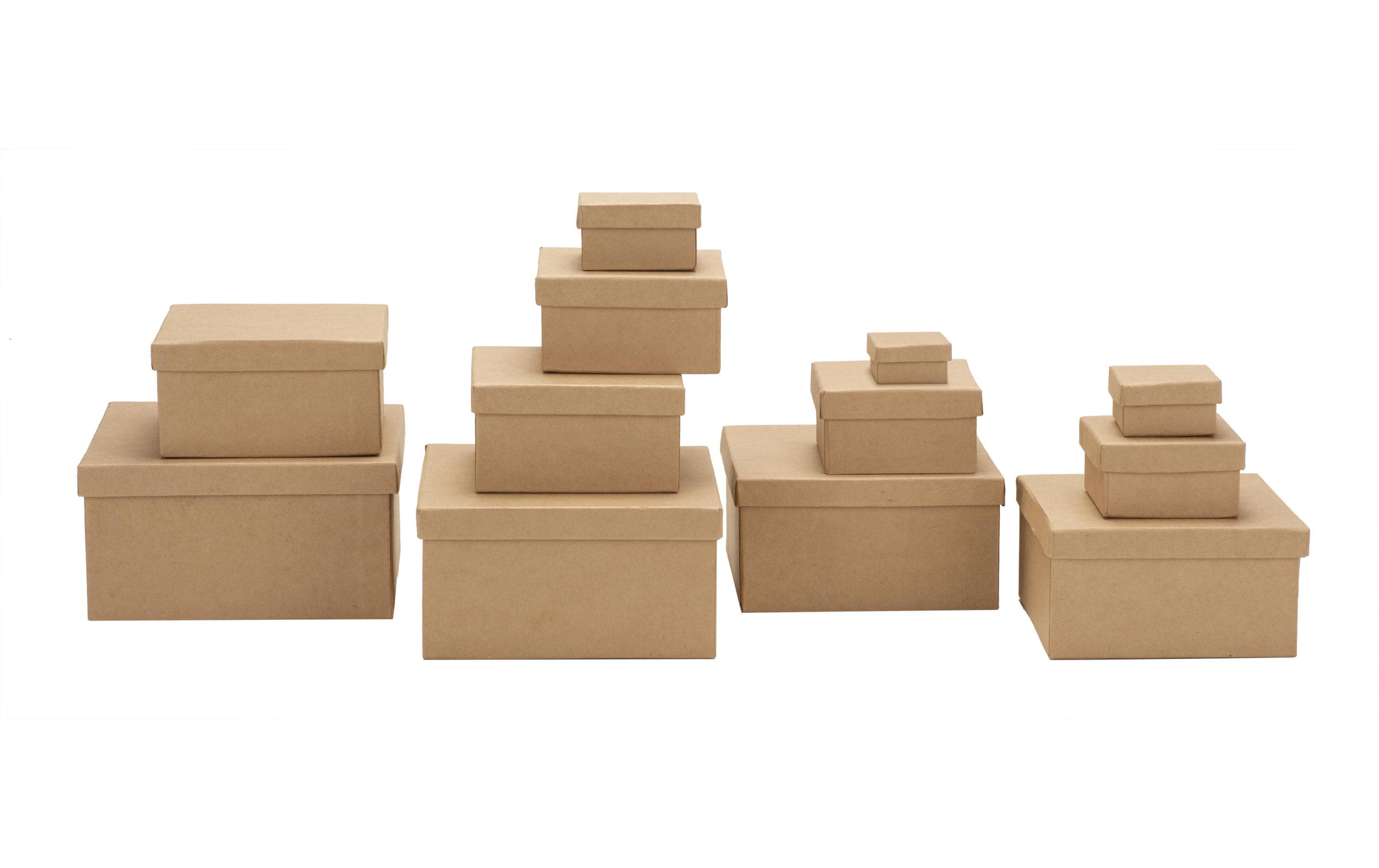 Papp-Schachtel 12-teilig, eckigFSC Papp Boxen Set