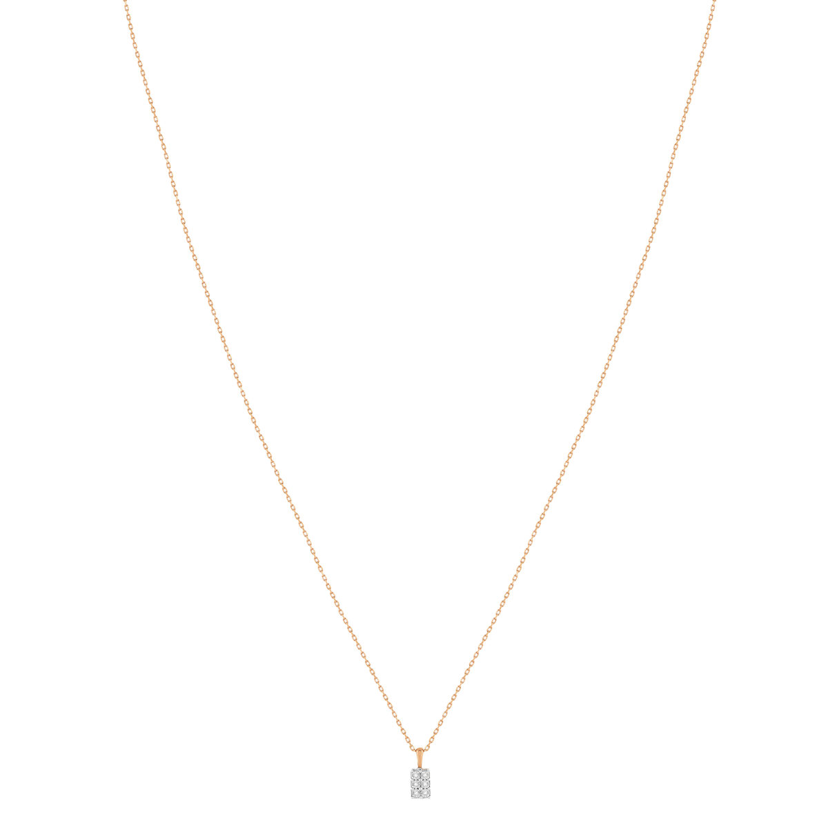 Collier or 375 rose diamants 45 cm