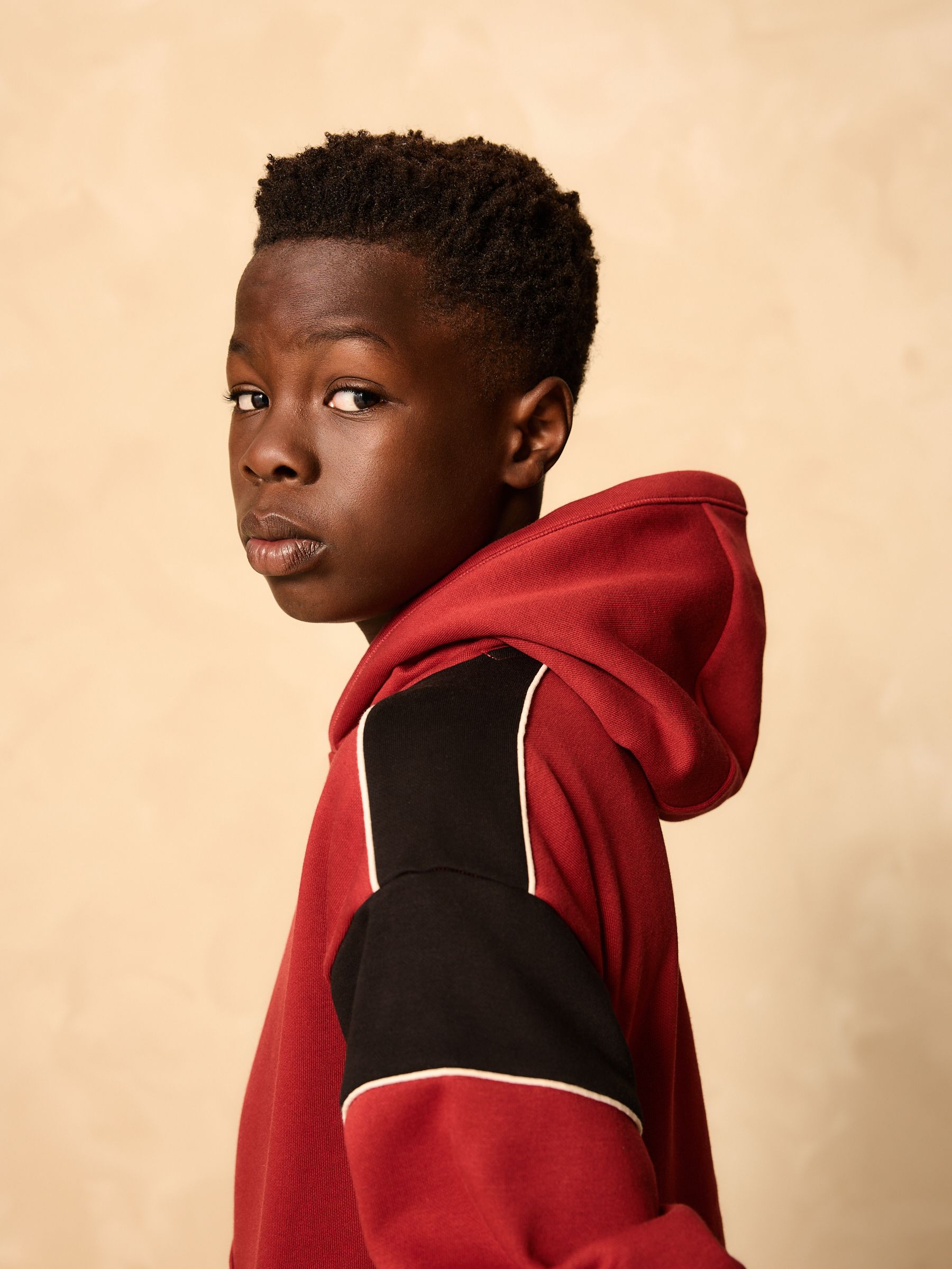 Zwart/rood - Colourblock Hoodie Set