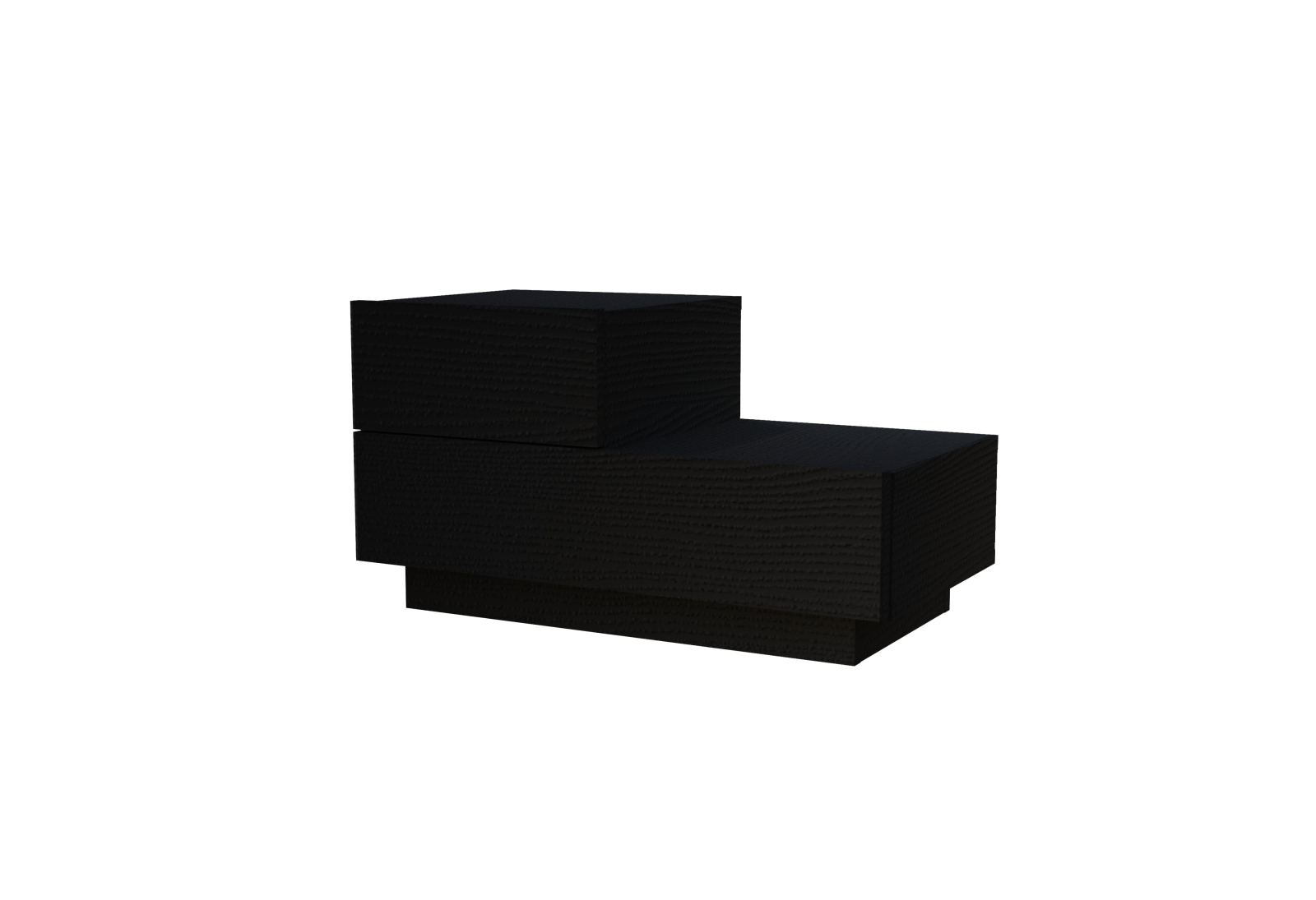 Nachttisch - schwarz - mit LED-Beleuchtung - 70 cm