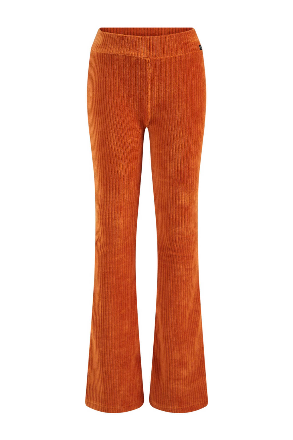 WE Fashion velours flared broek oranje
