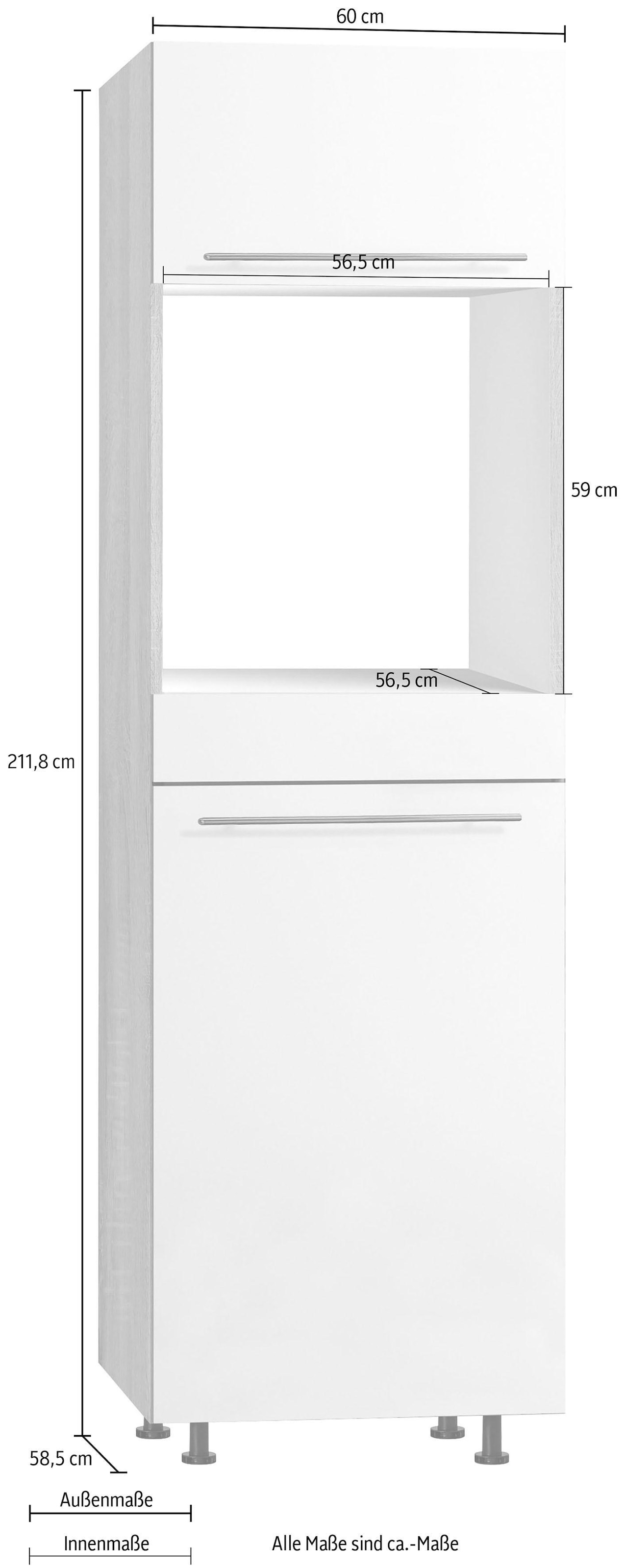 OPTIFIT Backofenumbauschrank »Bern« 60 cm breit, 212 cm hoch, mit höhenverstellbaren Stellfüssen