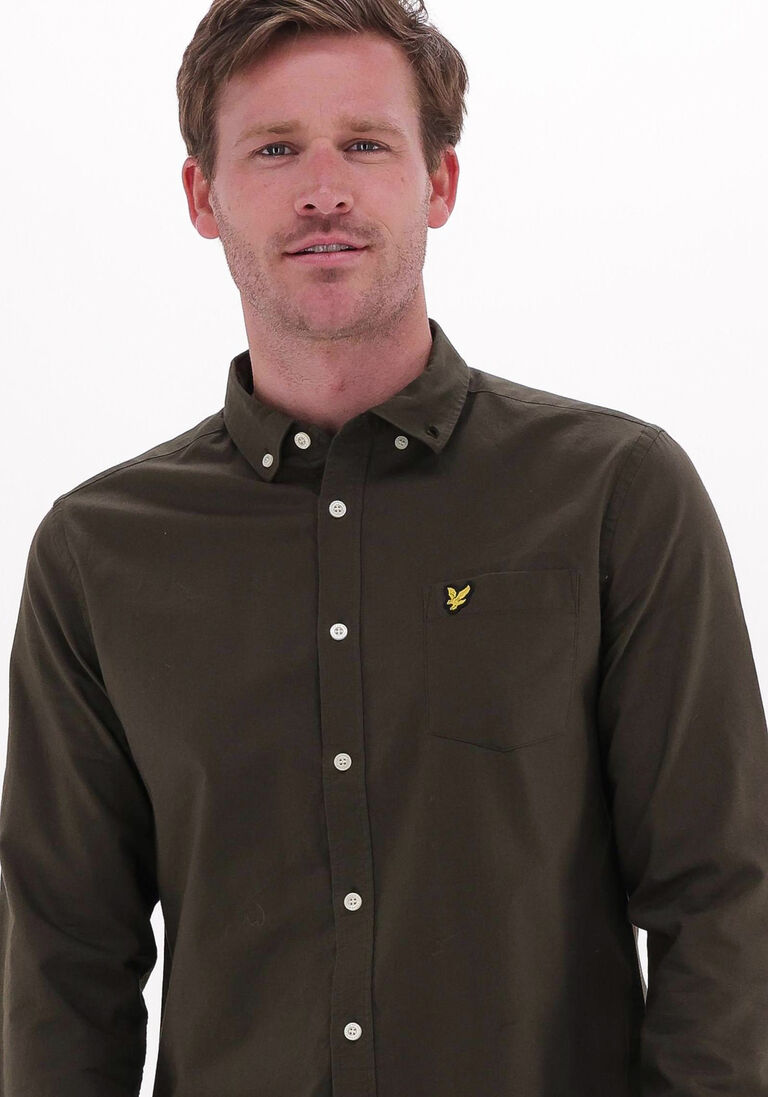 LYLE & SCOTT olijf lyle & scott casual overhemd regular fit light weight oxford shirt