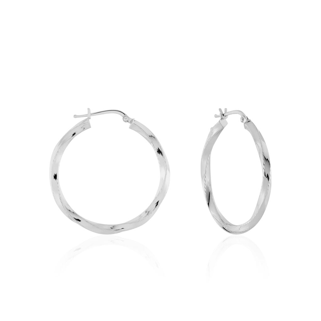 Créoles Argent Blanc Diane