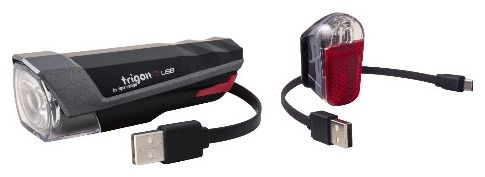 ECLAIRAGE VELO KIT TRIGON 15 AV   PYRO AR CHARGE USB.