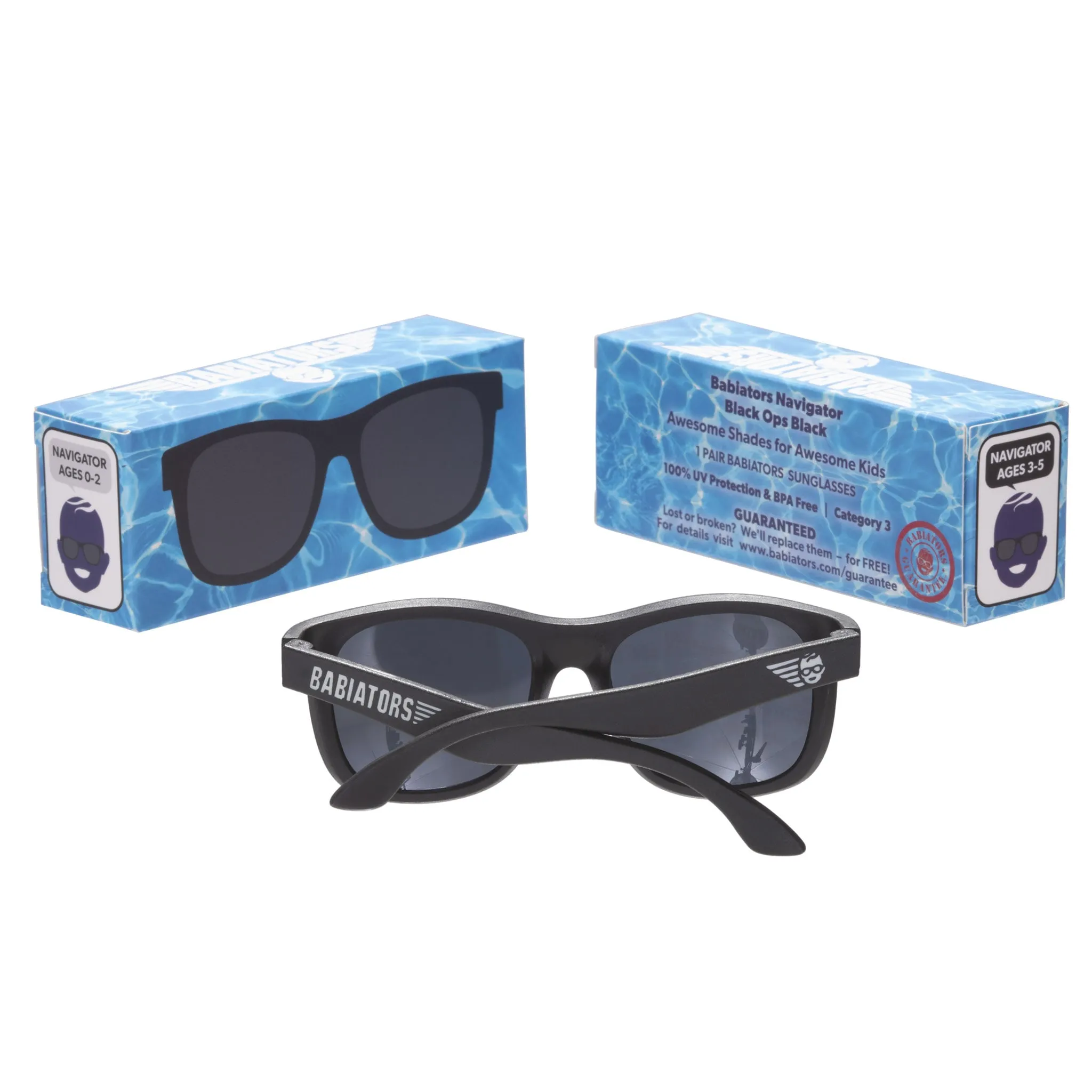 Babiators Lunette de Soleil Navigateur Noire 0-2ans