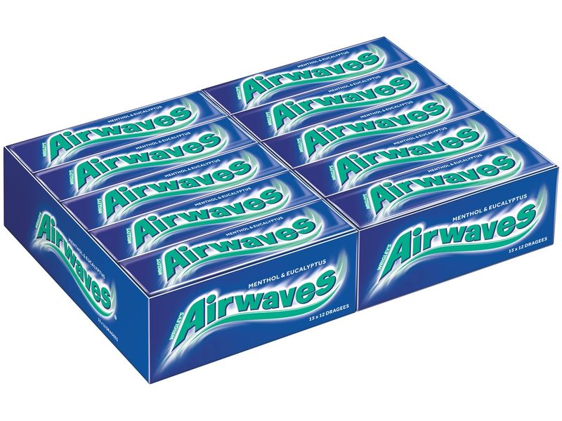 Airwaves Kaugummi Menthol und Eucalyptus 30 x 14 g Der Frische-Kick mit Mentholgeschmack