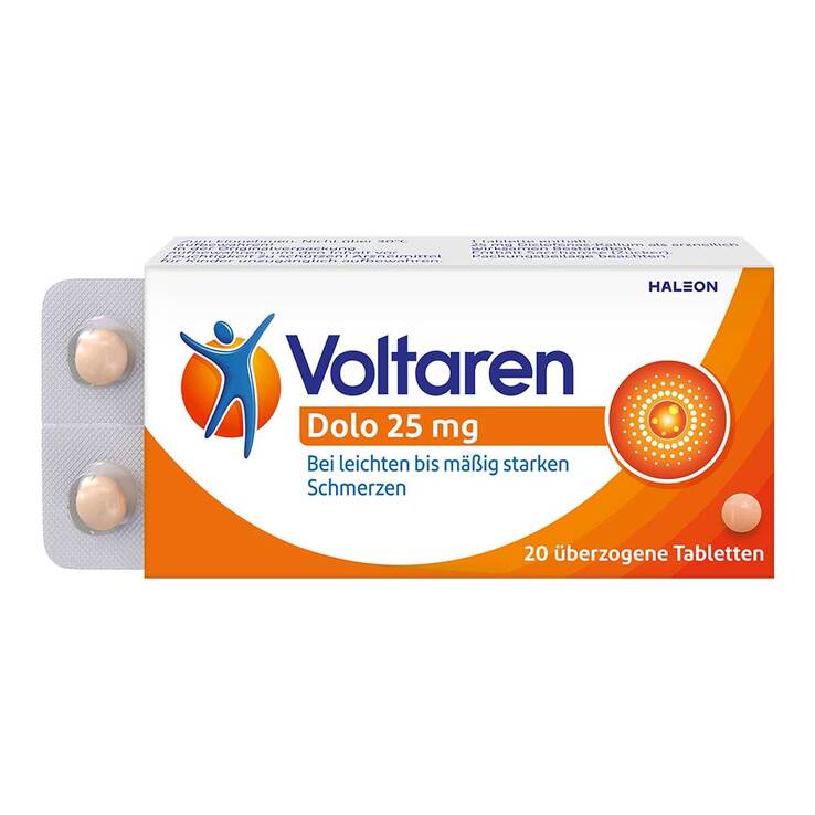 Voltaren Dolo 25mg Tabletten, Schmerztabletten gegen Rückenschmerzen, 20 St