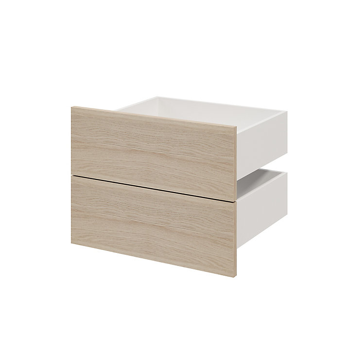 Lot de 2 tiroirs effet chêne GoodHome Atomia H. 18,5 x L. 49,7 x P. 39 cm