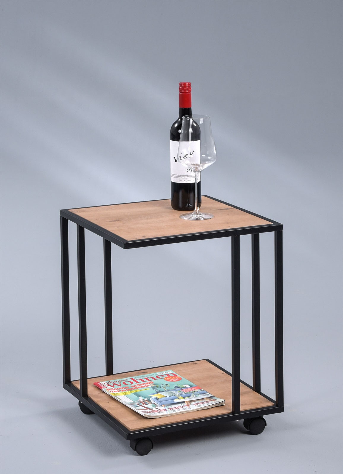 Couchtisch DALLAS 40 x 40 cm schwarz/ Eiche