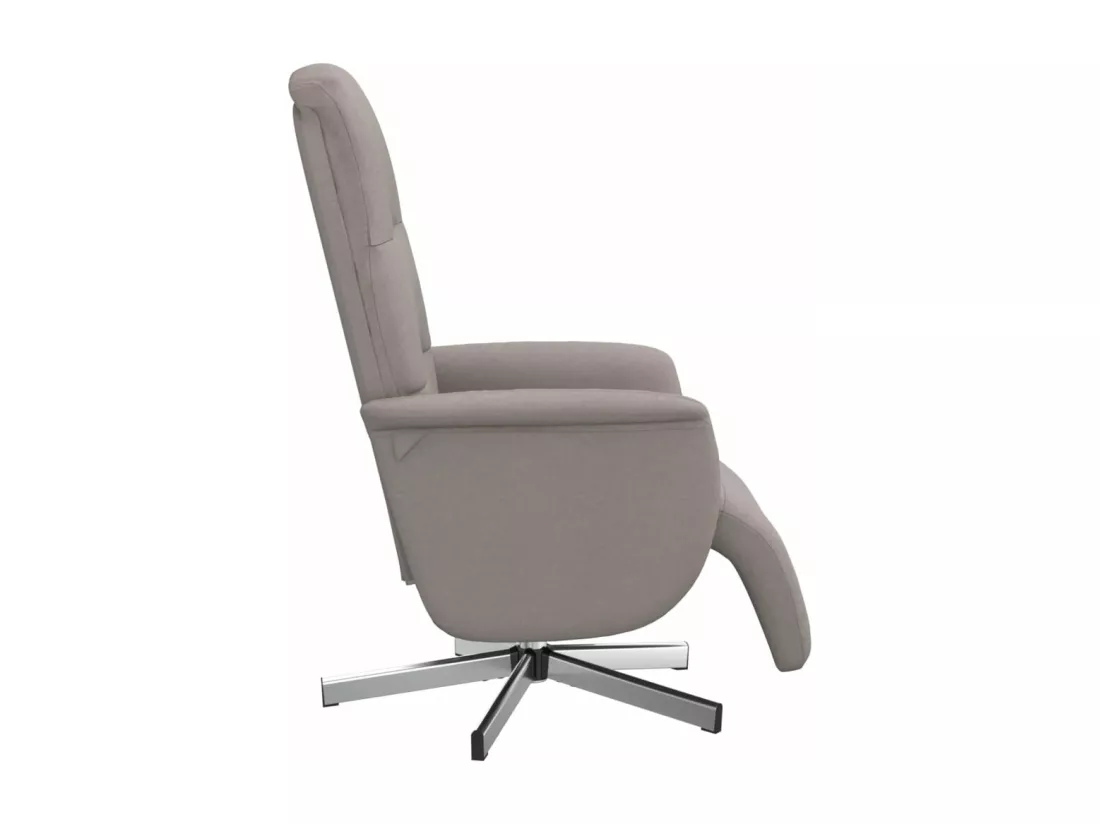 Fauteuil inclinable avec repose-pieds taupe tissu