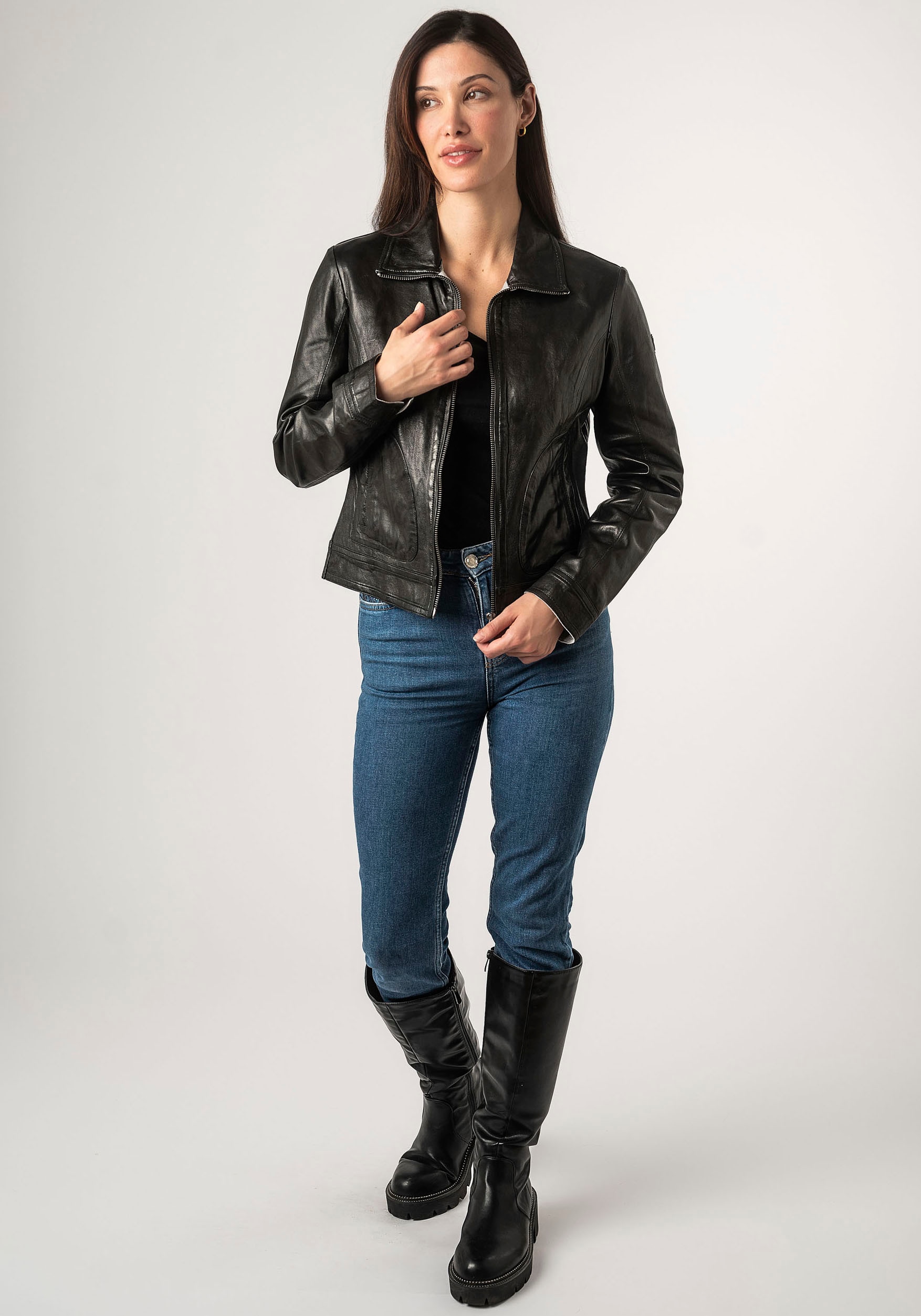 Mauritius Lederjacke »MWLusan« mit Umlegekragen